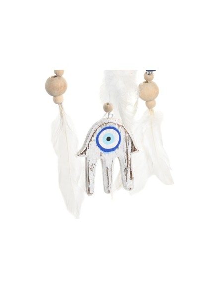 Décoration Suspendue DKD Home Decor Bleu Blanc Plume méditerranéen (14 x 5 x 45 cm) (2 Unités)