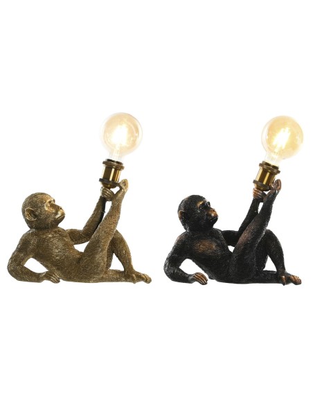 Lampe de bureau DKD Home Decor 31,5 x 18 x 27 cm Doré Métal Cuivre Résine 220 V 50 W (2 Unités)