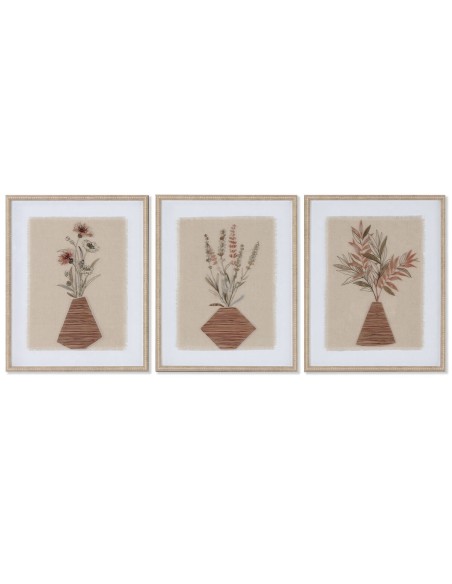 Cadre Home ESPRIT Vase Scandinave 42,5 x 3 x 52,5 cm (3 Unités)