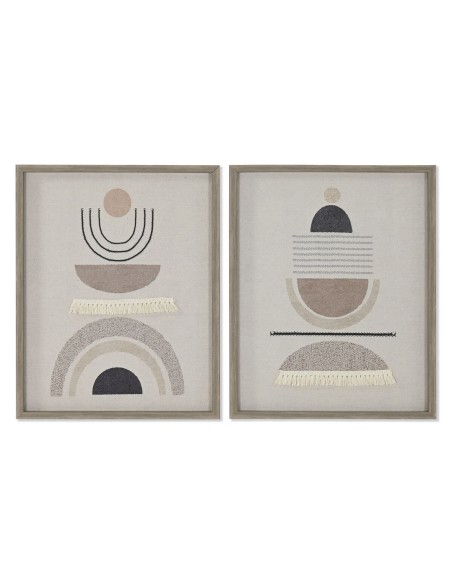 Toile Home ESPRIT Beige Moderne Scandinave 40 x 4 x 50 cm (2 Unités)