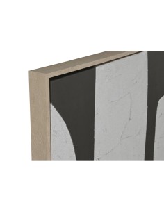 Cadre Home ESPRIT Blanc Vert Beige Gris foncé polystyrène Toile Abstrait Urbaine (2 Unités) 2