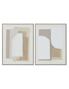 Cadre Home ESPRIT Blanc Beige Abstrait Scandinave 62 x 3,2 x 82 cm (2 Unités)