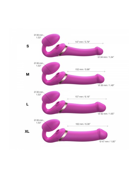 Vibromasseur Strap-on-me 6017456 Rose XL M