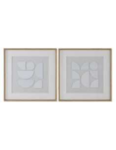 Cadre Home ESPRIT Blanc Naturel Moderne 60 x 4 x 60 cm (2 Unités)
