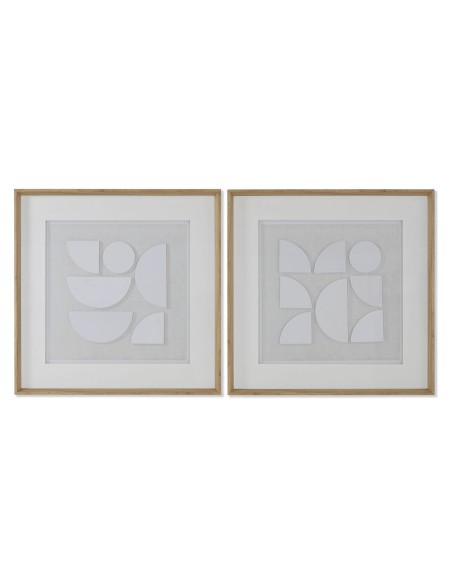 Cadre Home ESPRIT Blanc Naturel Moderne 60 x 4 x 60 cm (2 Unités)