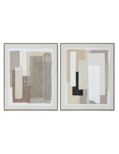 Cadre Home ESPRIT Marron Beige Abstrait Urbaine 82 x 3,8 x 102 cm (2 Unités)