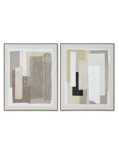 Cadre Home ESPRIT Marron Beige Abstrait Urbaine 82 x 3,8 x 102 cm (2 Unités)