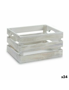 Boîte Décorative Blanc Bois de peuplier 26,2 x 13,2 x 15,8 cm (24 Unités)