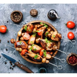 Ensemble de brochettes pour barbecue Algon Métal 27 cm 6 Pièces (24 Unités) 2