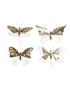 Décoration murale Home ESPRIT Doré Papillon 43 x 2 x 33 cm (4 Unités)