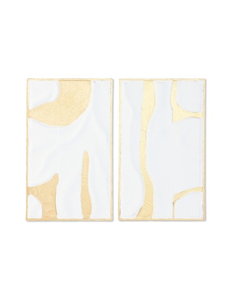 Décoration murale Home ESPRIT Blanc Doré Moderne 48 x 2,5 x 80,5 cm (2 Unités)
