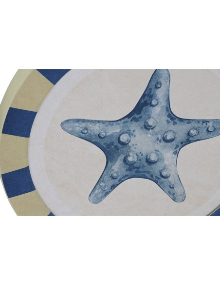 Décoration murale Home ESPRIT Bleu Blanc méditerranéen 30 x 3 x 30 cm (4 Unités)