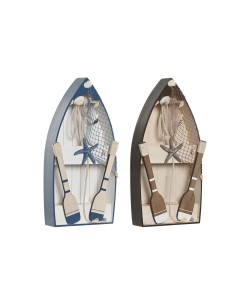 Figurine Décorative Home ESPRIT Bleu Blanc Marron 20 x 7 x 40 cm (2 Unités)