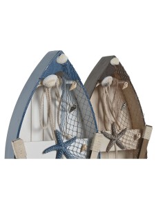 Figurine Décorative Home ESPRIT Bleu Blanc Marron 20 x 7 x 40 cm (2 Unités) 2