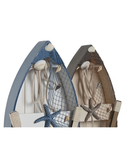 Figurine Décorative Home ESPRIT Bleu Blanc Marron 20 x 7 x 40 cm (2 Unités)
