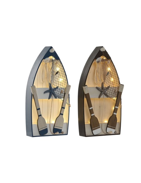 Figurine Décorative Home ESPRIT Bleu Blanc Marron 20 x 7 x 40 cm (2 Unités)