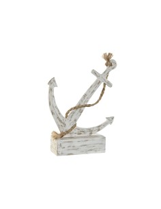 Figurine Décorative Home ESPRIT Blanc Ancre méditerranéen Décapé 31 x 7,5 x 40 cm