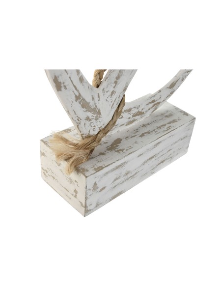 Figurine Décorative Home ESPRIT Blanc Ancre méditerranéen Décapé 31 x 7,5 x 40 cm