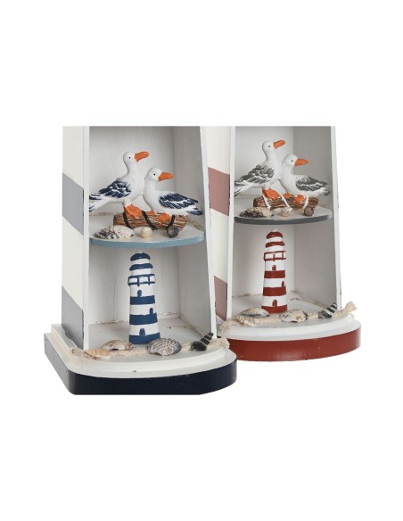 Figurine Décorative Home ESPRIT Bleu Rouge Phare 14 x 16 x 52 cm (2 Unités)