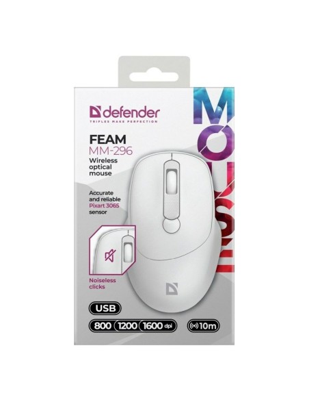 Souris sans-fil Defender MM-296 RF Blanc