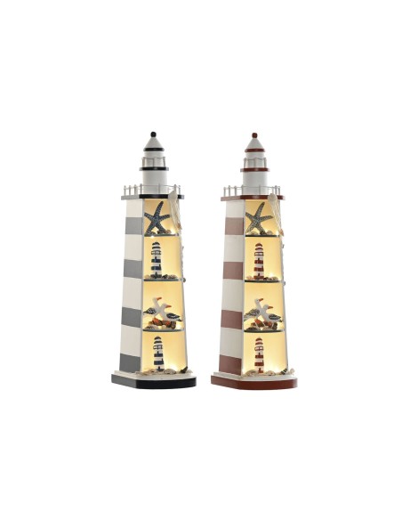 Figurine Décorative Home ESPRIT Bleu Rouge Phare 14 x 16 x 52 cm (2 Unités)