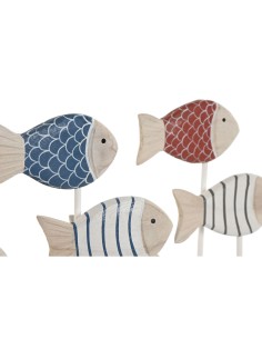 Figurine Décorative Home ESPRIT Bleu Blanc Rouge Poissons 17 x 6 x 25 cm (2 Unités) 2