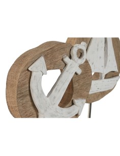 Figurine Décorative Home ESPRIT Blanc Naturel Ancre Bateau méditerranéen 19 x 10 x 38 cm (2 Unités) 2