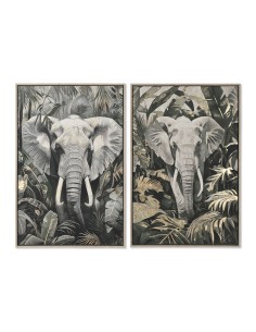 Cadre Home ESPRIT Vert Gris Eléphant Colonial Doré 63 x 4,5 x 93 cm (2 Unités)