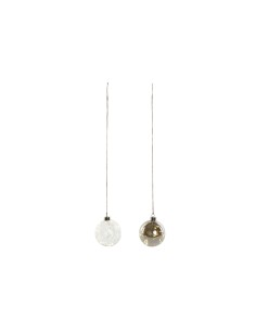 Décoration Suspendue DKD Home Decor Transparent Verre 10 x 10 x 10 cm (2 Unités) 2
