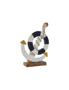 Figurine Décorative Home ESPRIT Blanc Naturel Blue marine 34 x 9 x 45 cm