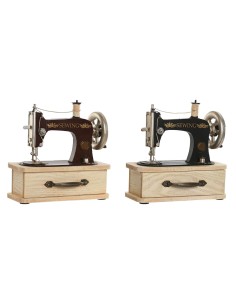 Figurine Décorative Home ESPRIT Noir Bordeaux Naturel Vintage 23 x 12 x 23,5 cm (2 Unités)
