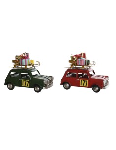 Décorations de Noël DKD Home Decor Rouge Vert 25 x 12,5 x 19,5 cm (2 Unités)