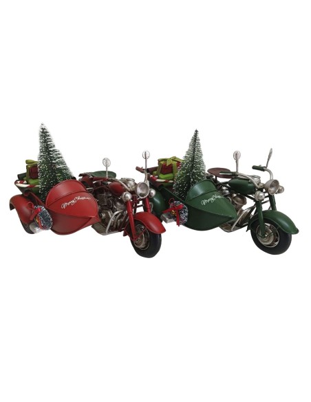 Décorations de Noël DKD Home Decor Rouge Vert 19 x 14 x 13 cm (2 Unités)