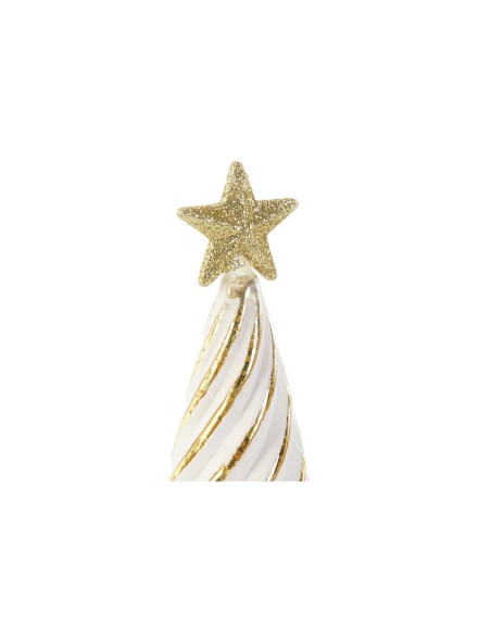 Décorations de Noël DKD Home Decor Blanc Doré 9 x 9 x 25 cm (2 Unités)