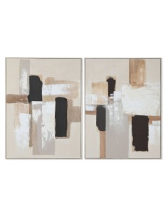 Cadre Home ESPRIT Blanc Noir Beige Abstrait Moderne 92 x 3,8 x 122 cm 92 x 4 x 122 cm (2 Unités)