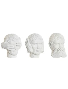 Figurine Décorative DKD Home Decor Blanc Néoclassique 14 x 11 x 14 cm (3 Unités)