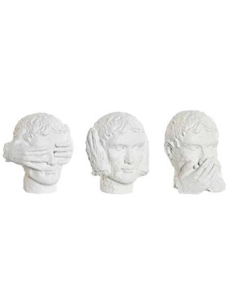 Figurine Décorative DKD Home Decor Blanc Néoclassique 14 x 11 x 14 cm (3 Unités)