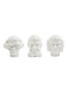Figurine Décorative DKD Home Decor Blanc Néoclassique 14 x 11 x 14 cm (3 Unités) 2