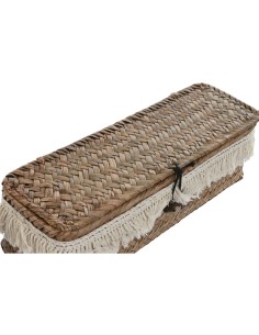 Set de basket Home ESPRIT Blanc Naturel Fibre naturelle Boho Usé (3 Pièces) 2