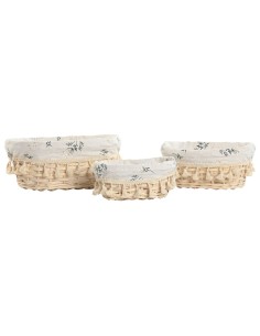 Set de basket Home ESPRIT Naturel osier (3 Pièces)