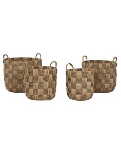 Set de basket Home ESPRIT Naturel Métal Jacinthe d'eau Boho (4 Pièces)