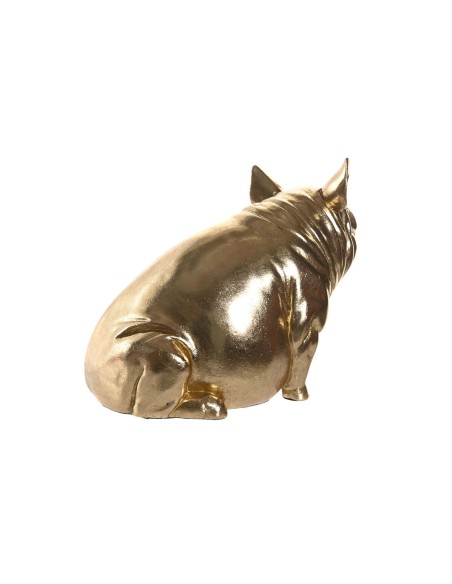Figurine Décorative DKD Home Decor Cuivre Doré Cochon 18,5 x 10,5 x 14 cm (2 Unités)