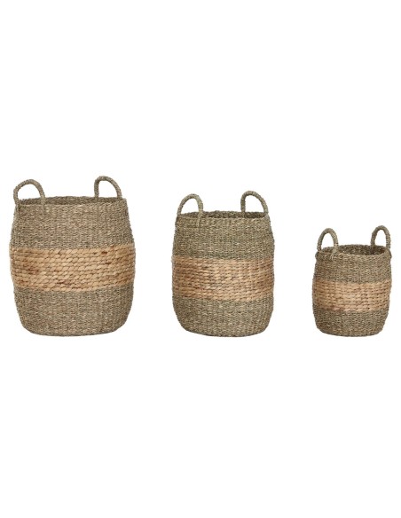 Set de basket Home ESPRIT Naturel Jacinthe d'eau Tropical (3 Pièces)