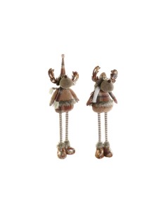 Décorations de Noël DKD Home Decor Marron Renne 18 x 17 x 48 cm (2 Unités) 2