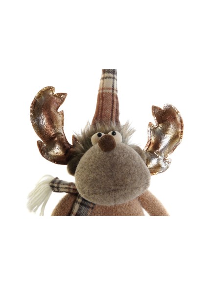 Décorations de Noël DKD Home Decor Marron Renne 18 x 17 x 48 cm (2 Unités)