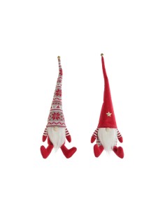Décorations de Noël DKD Home Decor Blanc Rouge Gnome 10 x 10 x 40 cm (2 Unités)