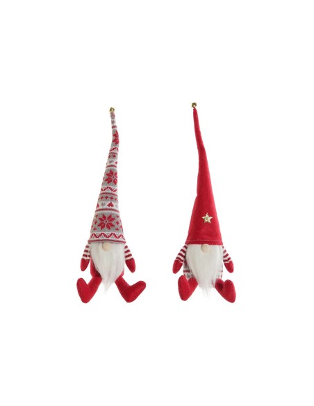 Décorations de Noël DKD Home Decor Blanc Rouge Gnome 10 x 10 x 40 cm (2 Unités)