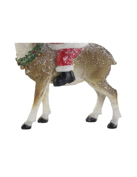 Décorations de Noël DKD Home Decor Multicouleur Renne 17,5 x 9 x 23 cm (2 Unités)