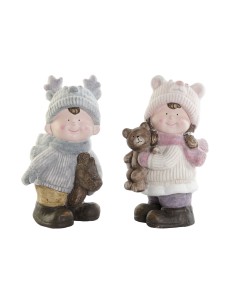 Décorations de Noël DKD Home Decor Multicouleur Enfants 23 x 21 x 36 cm (2 Unités)