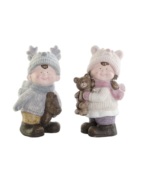 Décorations de Noël DKD Home Decor Multicouleur Enfants 23 x 21 x 36 cm (2 Unités)